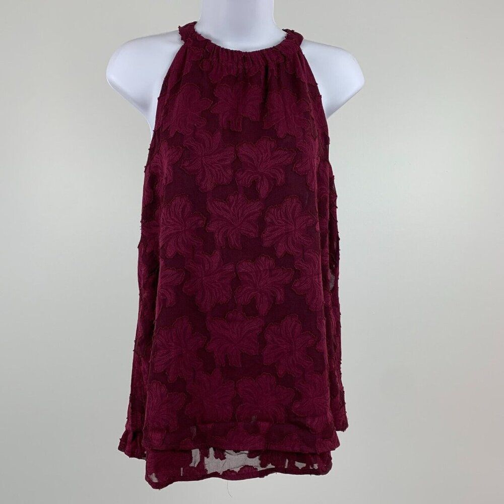 Maurices Blouse sz S Top Halter Berry Floral Sleeveless New NWT